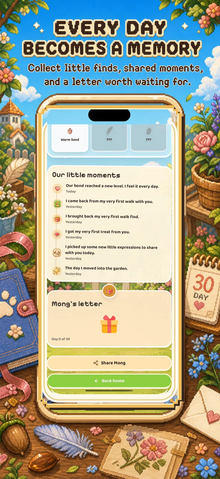Every day becomes a memory: shared moments and a letter worth waiting for